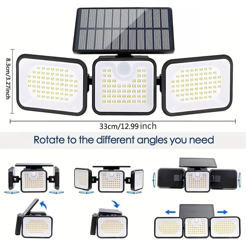 Sunenvoy 2 Pack 180 LED Solar Flood Light Outdoor,Motion Sensor