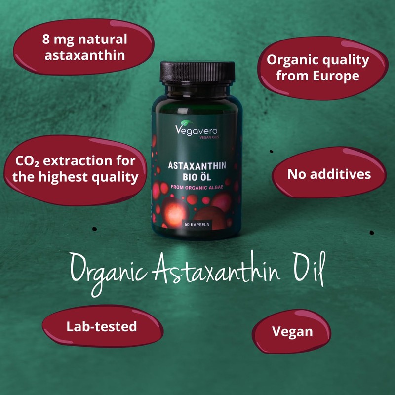 Vegavero Vegavero Organic Astaxanthin 8 mg | Natural Antioxidant Supplements