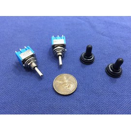 2x Waterproof Blue on Off on Momentary Mini Toggle Switch 1/4 3a 250v 6a 125v C8