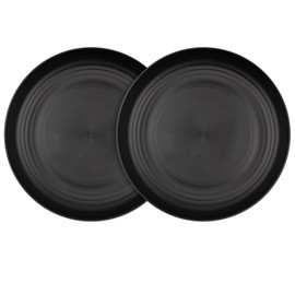 Soptalles 2Pcs Wheat Straw Plates, Unbreakable Dinner Plates, Reusable Plate Dishwasher & Microwave Safe Black