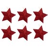 Pack of 6-8cm 3D Glitter Star Baubles Christmas Tree Decorations