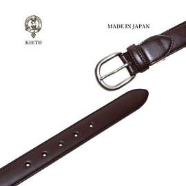 Keith Men's Belt, Bridle Leather, Genuine Leather, Dark Brown, Business, Casual, 1.2 inches (30 mm), Adjustable Size, Made in Japan, dark brown