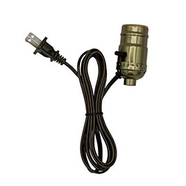Creative Hobbies Instant Lamp Kit - Push Thru On/Off Medium Base Lamp Socket is Pre-Wired with 6 Foot Lamp Cord with Polarized End Plug (Antique)