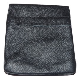 Soft Leather Snap Top Coin Purse (Black)