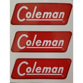 Coleman 3 NEW COLEMAN REPLACEMENT STICKER DECAL LANTERN STOVE 1951-58 RED BAND FREE SHIP