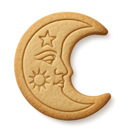 Mighty Gadget Celestial Moon Cookie Cutter & Stamp - 4x2.4" Magical Design for Lunar Themed Baking (Random Color)