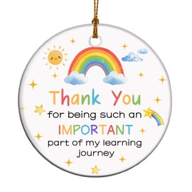 Teacher Ornament, 3 Inch Ceramic Teacher Christmas Ornaments, Funny Christmas Ornaments for Teachers, Teacher Ornament 2024