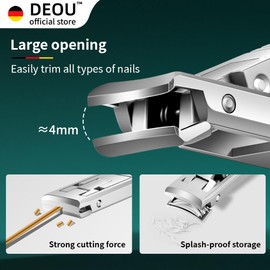 DEOU Folding Ultra-Thin Nail Clippers, Newly Upgraded Anti-Splash Mini Stainless Steel Manicure Tool, take with You When Traveling, own Nail File, Men's and Women's Gifts (Nail Clippers + Gift Box)