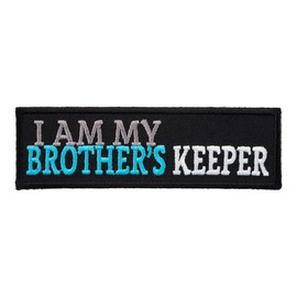 I Am My Brother's Keeper Blue Patch, Biker Sayings Patches