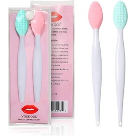 Herramienta de cepillo de labios, cepillo exfoliante de silicona de doble cara (2 unidades)