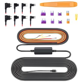 Type C Hardwire Kit for Anyski 3 Channel Dash Cam M5, Hardwire Kit Fuse for Dash Camera with Fuse Taps and Installation Tools, Low Voltage Protection for Dash Cam 11.5ft