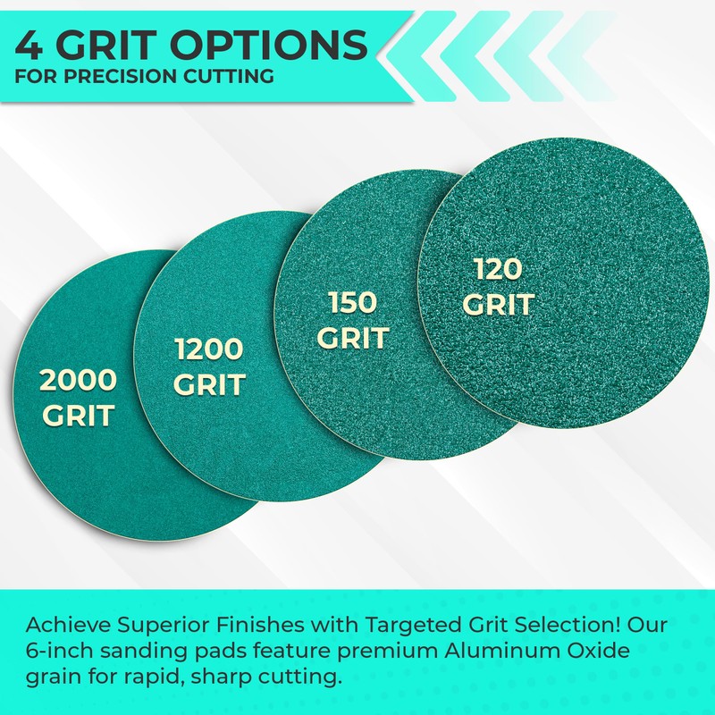 Sunmight Film Grip No Hole 6 Inch Sanding Discs -