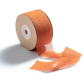 CHUQING Chiffon Ribbon Orange Silk Ribbon for Gift Wrapping Flower Bouquet Bow Making Wedding Party Home Decoration 25 Yards 1-1/2 inch