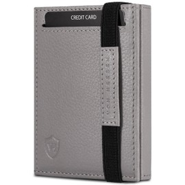 VON HEESEN slim wallet, gray, With mini coin compartment
