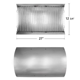 Hongso 27 Inches Ash Pan Fits Chargriller 1224, 1324, 2121, 2222, 2727, 2828, 2929 Charcoal Grills, Charbroil 17302056 Grill Repair Replacement Part with Fire Grate Hanger,APC508