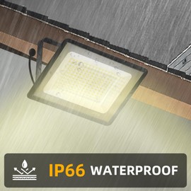 Gopretty 150W Warm White Outdoor LED Flood Lights, 3000K 18000LM IP66 Waterproof, Garden Garage, Court, Shop Exterior Security Floodlights 2 Pack