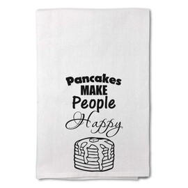 Style In Print Custom Decor Flour Kitchen Towels Pancakes Make People Happy Funny & Novelty Humor Funny & Novelty Humor Cleaning Supplies Dish Towels Design Only