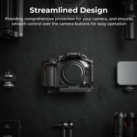 SMALLRIG Black Mamba Camera Cage for Canon EOS R5 Mark II, Aluminum Alloy Camera Rig with Cold Shoe, 1/4''-20 & 3/8''-16 Threaded Holes, Built-in Quick Release Plate for Arca-Type - 4975