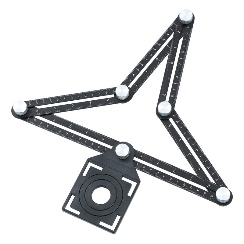 TOPWAY Multi-Function Angle Measuring Ruler, Aluminum Alloy Metal Angle Template