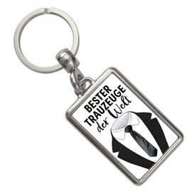 Best Man Keyring with Saying "Bester Trauzeuge der Welt" Ideal for Weddings, Bachelor Parties, Suit Accessory, Best Friends, Wedding Ceremony, Marriage, multicoloured