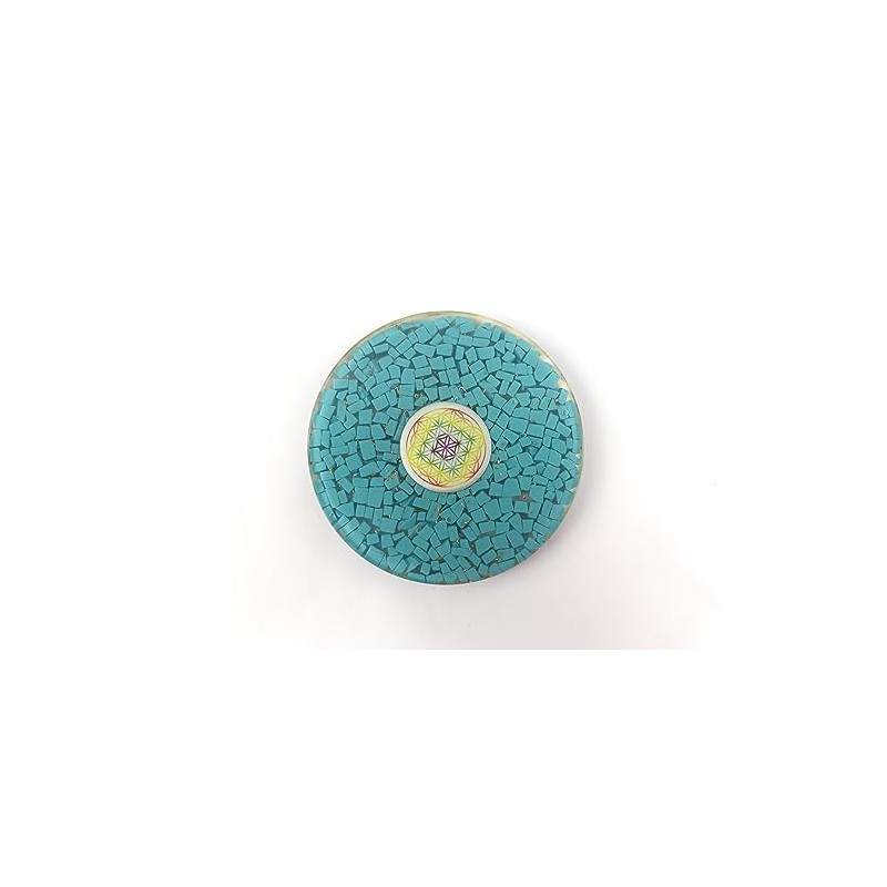 Prajet Energized Orgonite Healing Crystal Round Tea Coaster Approx. Diameter