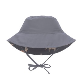 LÄSSIG Baby Children's Sun Hat Beach Hat Summer Hat Sun Protection Children's Hat Baby Hat Reversible Breathable UV Protection 80/Sun Protection Bucket Hat Tiger Grey Size: 43/45