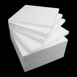 Aselected 12Pcs Styrofoam Blocks for Porject 30 X 30 X 2Cm Polystyrene Craft Foam Blocks for Sculpting Modeling DIY Arts Crafting Kids Class Floral Arrangement(White)