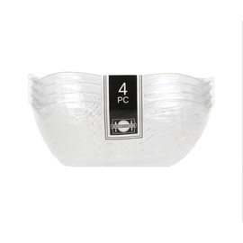 Set of 4 Plastic Scalloped-Edged Bowls, 5 x 2.75 Inches