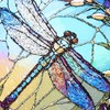Vivid Dragonfly Glass Hanging Pendant Durable Window Ornament for Home