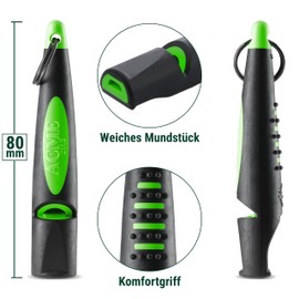 ACME Dog Whistle No. 211.5 (Update 2023) with Free Whistle Band in Matte Black, Alpha, Ideal for Callback, Long Range, Frequency Standardised (Black/DG Green)