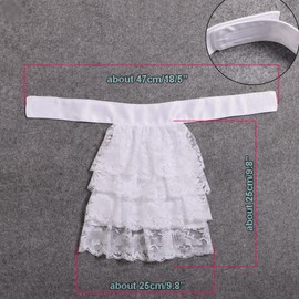 BLESSUME White Colonial Lace Jabot Cuffs Set Costume Accessory (Big White Jabot Cuffs Set)
