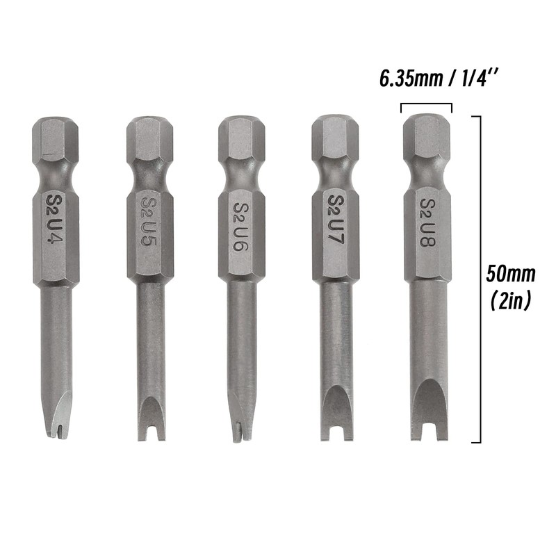 SING F LTD 5Pcs U-Shape Magnetic Screwdriver Bit Set U4