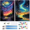 2 Pack Paint by Numbers Kits for Adults Beginners, Starry