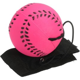 Rose Red Baseball Wrist Ball Wristband Sports Balls on a String Toy Includes Basketball, Baseball and Football Return Rubber Rebound Ball for Boys Girls Party, Exercise or Play Sports (1.9 inches)