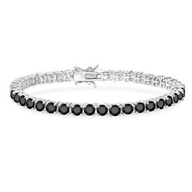 Verona Jewelers 925 Sterling Silver Round Cut/Princess Cut Cubic Zirconia Tennis Bracelet, Sterling Silver Cz Bracelet, Bracelet for Women, Wedding, Anniversary, Birthday