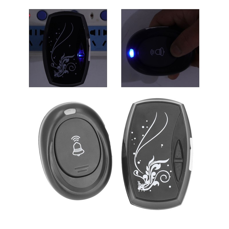 Wireless Doorbell with LED Flash Light Remote Control Music Doorbell