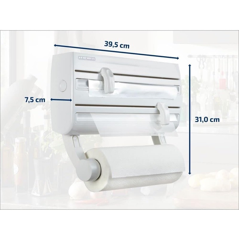 Leifheit Parat F2 Wall Mounted Kitchen Roll Holder – 3-in-1