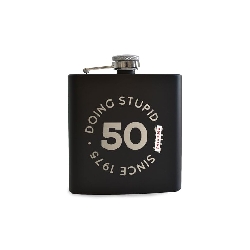 Doing Stupid Since Engraved Metal - Funny 50th Birthday Gift