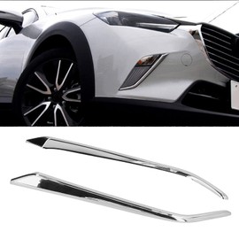 Fog Light Eyelid, 2 Pieces Fog Light Eyelid Trim ABS Chrome Decoration for Mazda CX-3 2015-2019