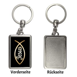 Jesus Keyring with Christian Symbol Pendant for the Keychain for Christians as a Gift for Believing People in Various Sizes, standard