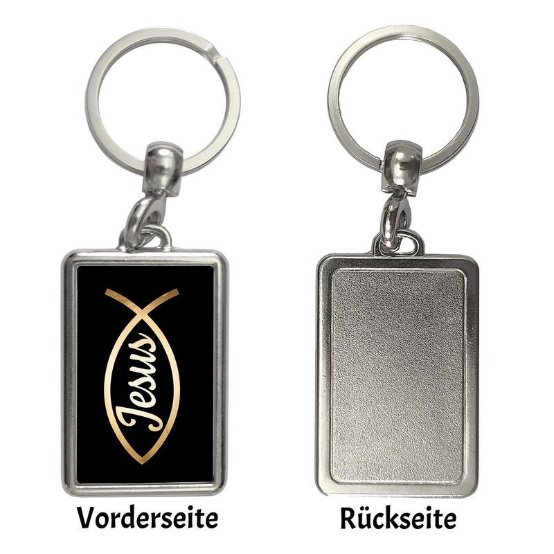 Jesus Keyring with Christian Symbol Pendant for the Keychain for