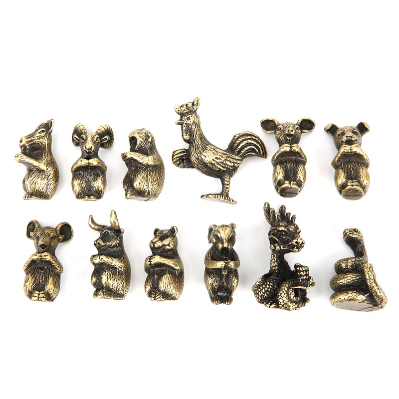 12Pcs Incense Holder Retro Zodiac Household Alloy Home Decoration for