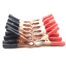 12 Pcs 80mm Car Battery Alligator Clips Clamps 50A Red Black