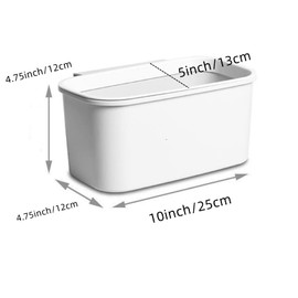 Rikyo 2 Pack White Hanging Cup Holders,10x5x4.5 Trolley Basket Storage,Rolling Cart Accessories Hanging Buckets Hanging Bins,Storage Bucket,Make Up Pencil Holder,Kitchen Storage Container