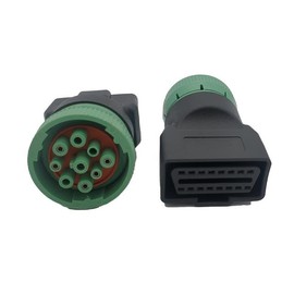 AVRGT Volvo OBD2 Type B Female to J1939 9-Pin Female Adapter Plug, Automotive Diagnostic Connector