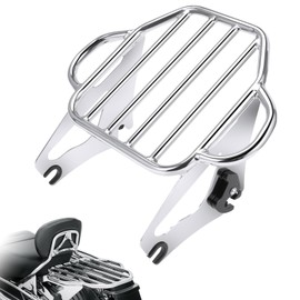 2-UP Motorcycle Luggage Rack for Harley Touring, Detachable Luggage Mounting Rack Compatible with 2009-2024 Harley Davidson Street/Road/Electra Glide Road King Tour Pack Accessories (Chrome)