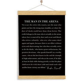 The Man In The Arena Quote Christian Hanging Flag Bible Verse Wall Decor Inspirational Fabric Print For Office Study Church Events Motivational Gifts For Christian Leaders Durable canvas Scripture Art