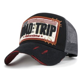 ililily Premium Road Trip Vintage Distressed Snapback Trucker Hat Baseball Cap, X-Large
