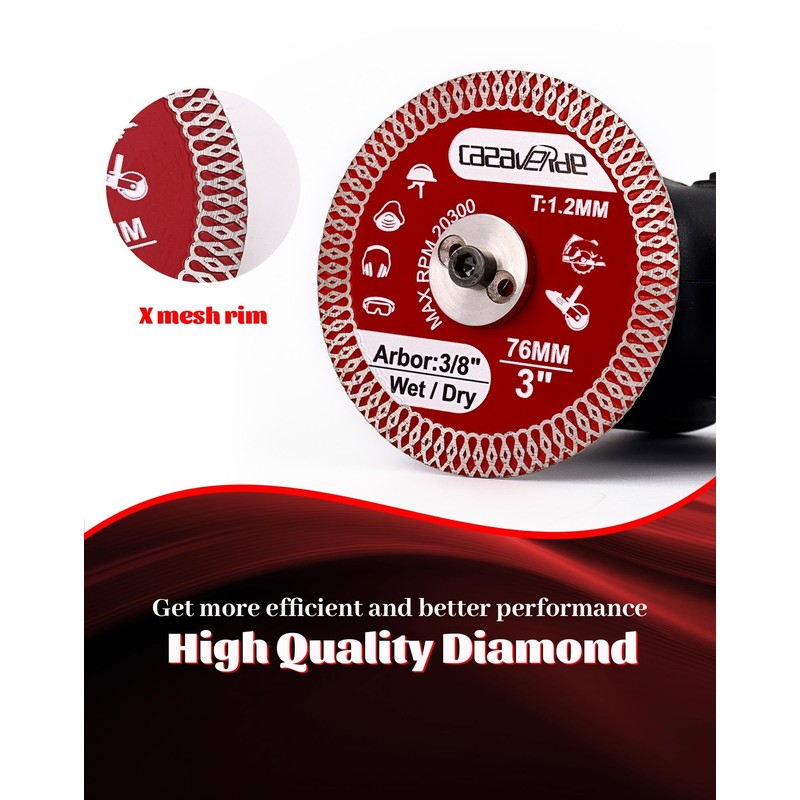 Casaverde 2 Pcs of 3" Diamond Tile Blade,Super Thin Porcelain