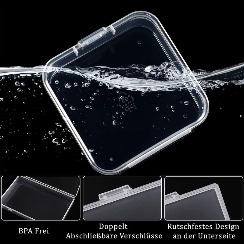 Duscdesp Pack of 24 Rectangular Plastic Boxes with Lids in